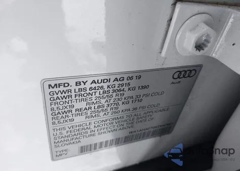 2019 Audi Q7 45 Premium z USA, uszkodzony, nr VIN WA1AHAF76KD047661